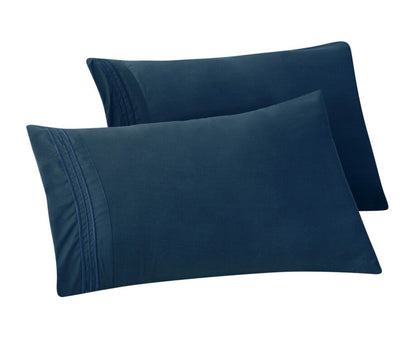 Mocassi 1500 Series 2-Piece 3 Line Pillowcase  Set