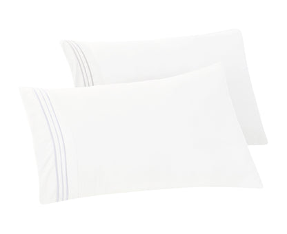 Mocassi 1500 Series 2-Piece 3 Line Pillowcase  Set